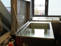 Maatwerk grote rvs waterbaden en inzetten