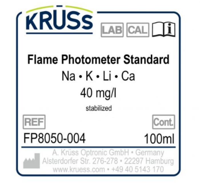 Krüss FP8050-004 kalibratievloeistof vlamfotometer 40 mg/l