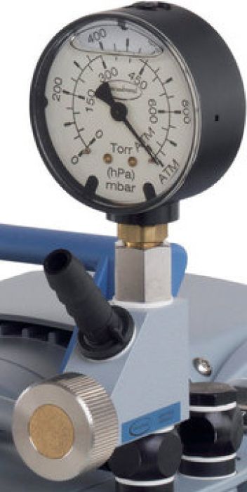 Vacuubrand vacuüm regelventiel + analoog vacuümmeter