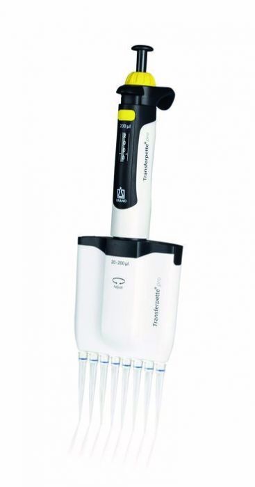 Brand Transferpette Pro 8 kanaals instelbaar van 20-200 µl