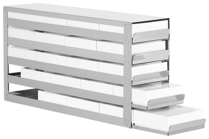 Liebherr RVS rek met schuifladen 5x4 + cryoboxen