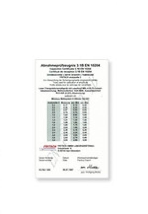 Fritsch certificaat 3.1 EN10204 voor zeven volgens ISO3310-1