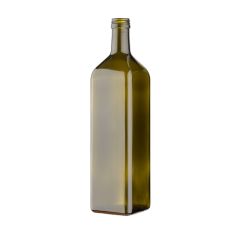 1000ml Marasca fles, PP31.5mm monding, vierkant, antiekgroen